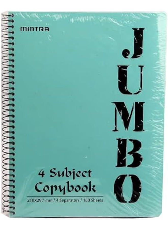 UNIVERSITY NOTEBOOK MINTRA JUMBO WIRED 160 PAPERS LINED 4 SEPARATORS PLASTIC COVER A4 Multicolor- multishapes
