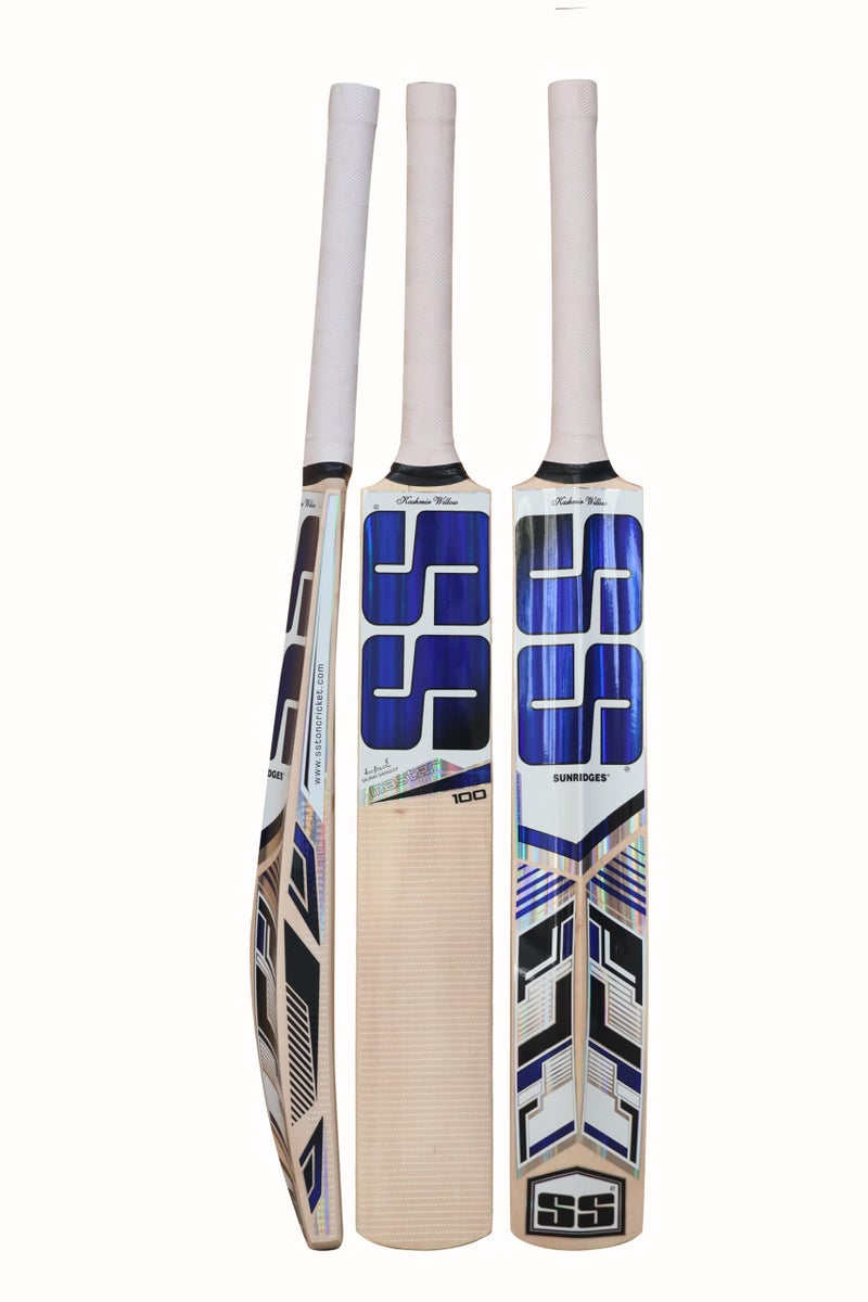 SS Master 100 Kashmir Willow Cricket Bat Short Handle, Thick Edges, Sarawak Cane Handle, with Cover, Ready for Leather Ball - Image 3
