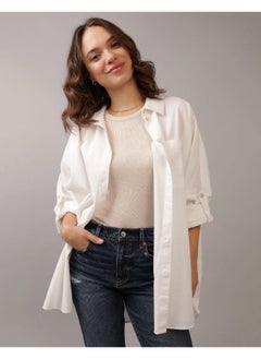 American Eagle Pocket Detail Button Down Oversized Shirt  - Image 1