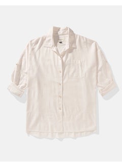 American Eagle Pocket Detail Button Down Oversized Shirt  - Image 3