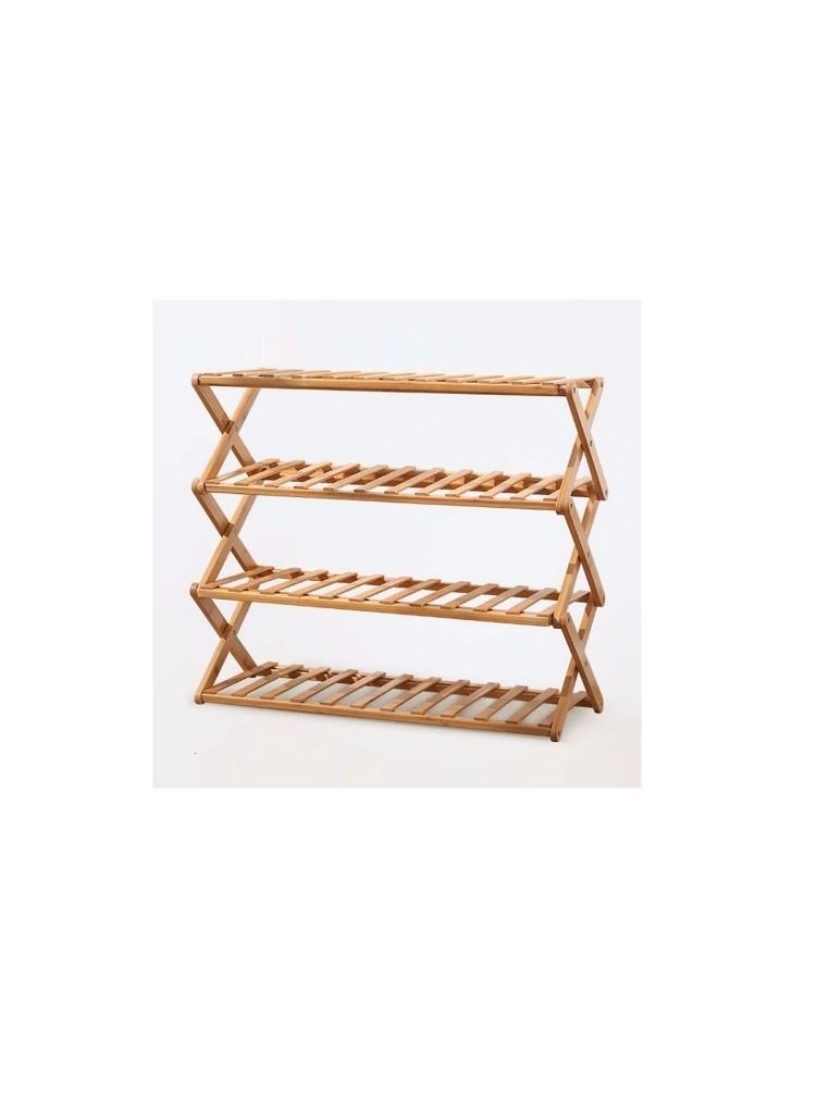 4-Tier Foldable Shoe Rack Brown - Image 3