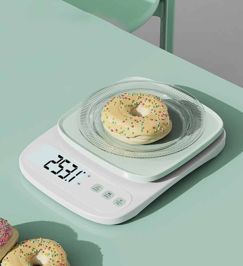 KELVEE Weight Machine for Home, Kitchen Food Weighing Scale for Baking & Cooking Calorie Counter Fitness Balance Diet Weighing Machine Digital scale LCD 10KG High Precision Compact Design - Image 2