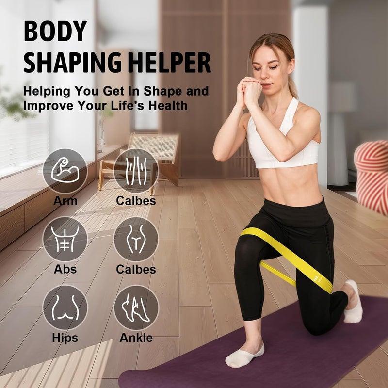 RHYNOFIT Resistance Bands for Working Out, Set with 5 Resistance Levels, Multi-Colored Workout Bands for Indoor and Outdoor Fitness, Leg Strength Training, Rehab, Yoga - Image 3