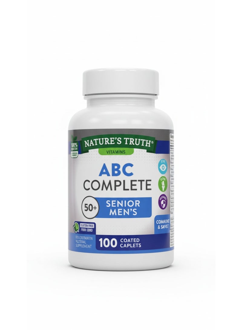 نايتشورز تروث مجموعة الفيتامينات المتعددة الكاملة من Nature’s Truth ABC للرجال فوق سن الخمسين - 100 كبسولة مغلفة، مزيج يومي من الفيتامينات والمعادن - Image 1