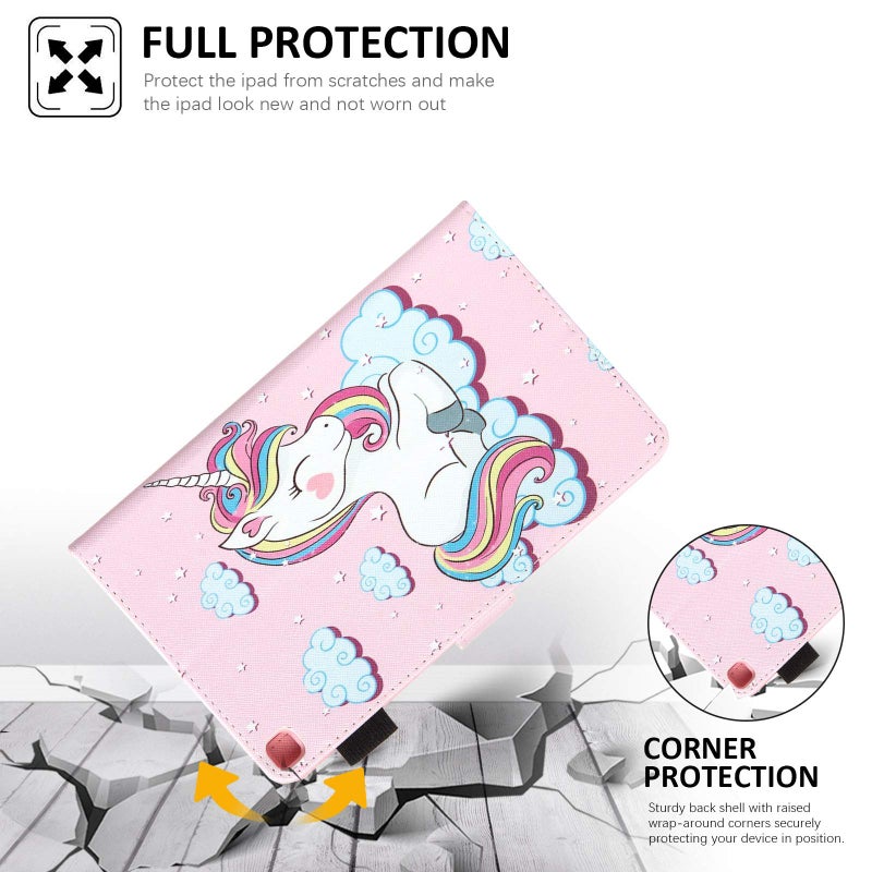 Dteck Galaxy Tab A 8.0 inch 2019 Case T290 T295, Dteck PU Leather Multi-Angle Viewing Full Body Protection Case for Samsung Galaxy A 8.0 2019 Without S Pen Model SM-T290 (Wi-Fi) SM-T295 (LTE), Pink Unicorn - Image 4