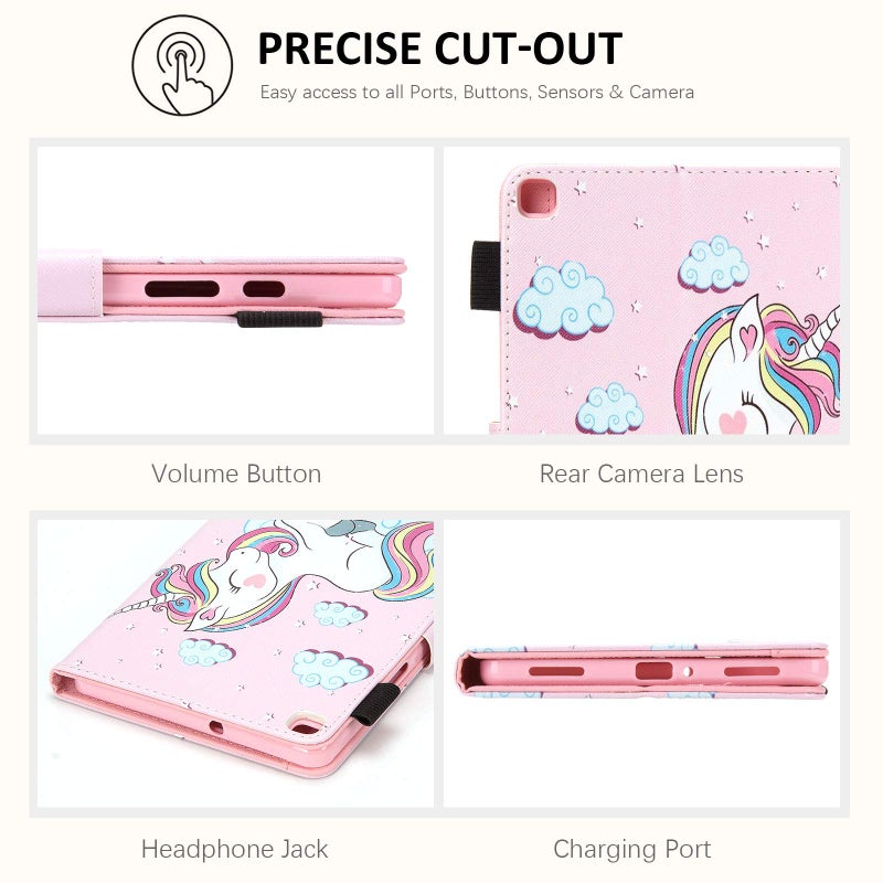 Dteck Galaxy Tab A 8.0 inch 2019 Case T290 T295, Dteck PU Leather Multi-Angle Viewing Full Body Protection Case for Samsung Galaxy A 8.0 2019 Without S Pen Model SM-T290 (Wi-Fi) SM-T295 (LTE), Pink Unicorn - Image 3