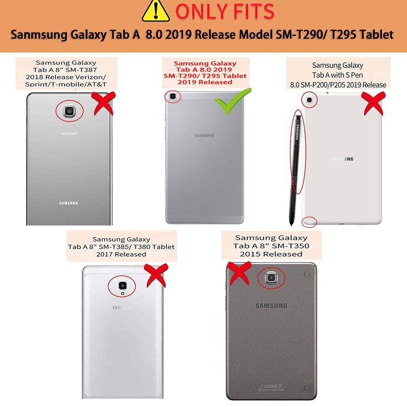 Dteck Galaxy Tab A 8.0 inch 2019 Case T290 T295, Dteck PU Leather Multi-Angle Viewing Full Body Protection Case for Samsung Galaxy A 8.0 2019 Without S Pen Model SM-T290 (Wi-Fi) SM-T295 (LTE), Pink Unicorn - Image 2