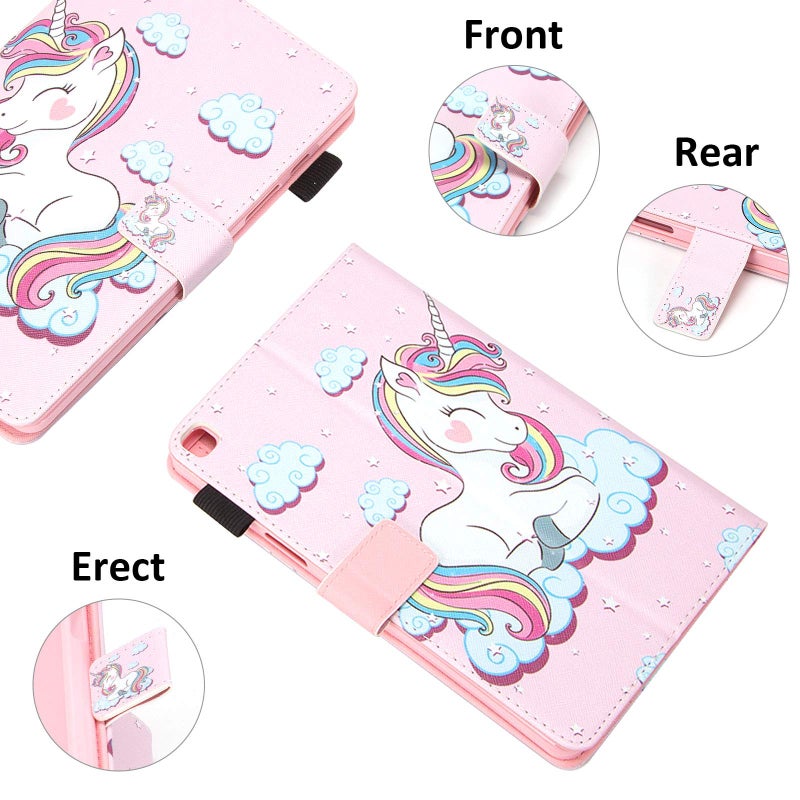 Dteck Galaxy Tab A 8.0 inch 2019 Case T290 T295, Dteck PU Leather Multi-Angle Viewing Full Body Protection Case for Samsung Galaxy A 8.0 2019 Without S Pen Model SM-T290 (Wi-Fi) SM-T295 (LTE), Pink Unicorn - Image 5