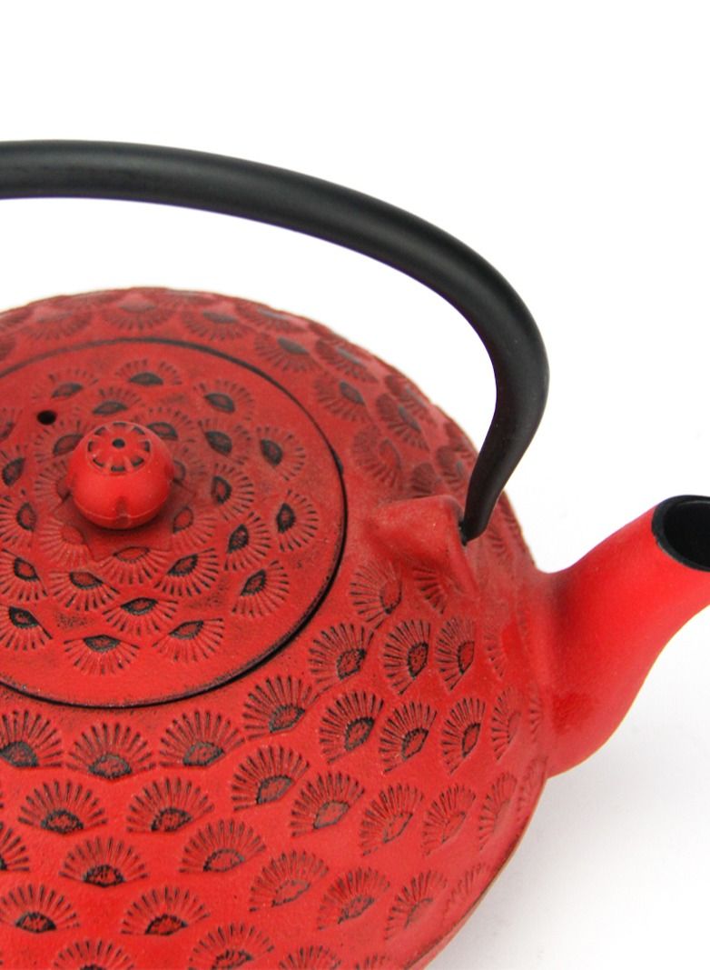 تيلاند مصفاة متينة من الفولاذ المقاوم للصدأ من Tetsubin لبناء أوراق الشاي الفضفاضة الداخلية بالمينا 1.8 لتر أحمر - Image 5