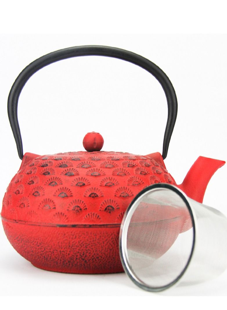 تيلاند مصفاة متينة من الفولاذ المقاوم للصدأ من Tetsubin لبناء أوراق الشاي الفضفاضة الداخلية بالمينا 1.8 لتر أحمر - Image 3