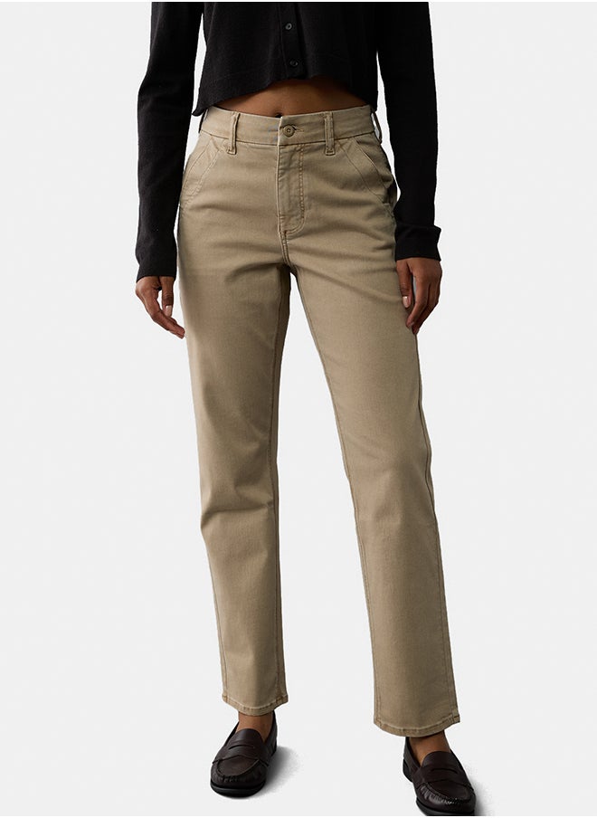 American Eagle - AE Stretch Super High-Waisted Straight Trouser - Image 1