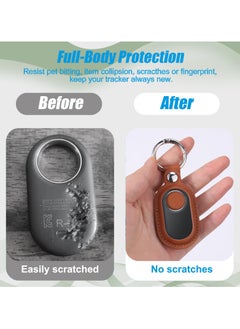 SANMUGEED Case Compatible with Samsung Galaxy Smart Tag2, 2PCS Protective Leather Case for Galaxy SmartTag2, Anti-Scratch Protector for Smart tag 2 case  - Image 3