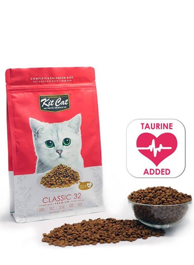 Kit Cat Cat Food Dry For Adult Cats Beef Flavor - 1.2kg -  Cat Dry Food Complete Nutrition with Taurine - Heart & Digestive Health - High-Quality Dry Food for Adult Cats - Image 3