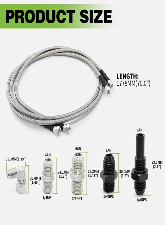 Yunnergo 70" Transmission Cooler Lines Kit with 6AN Hose Fitting Compatible with 6AN Transmission 4L80E TH350 TH400 4L60E 700R4 200-4R TR6060 AOD C5 - Image 2