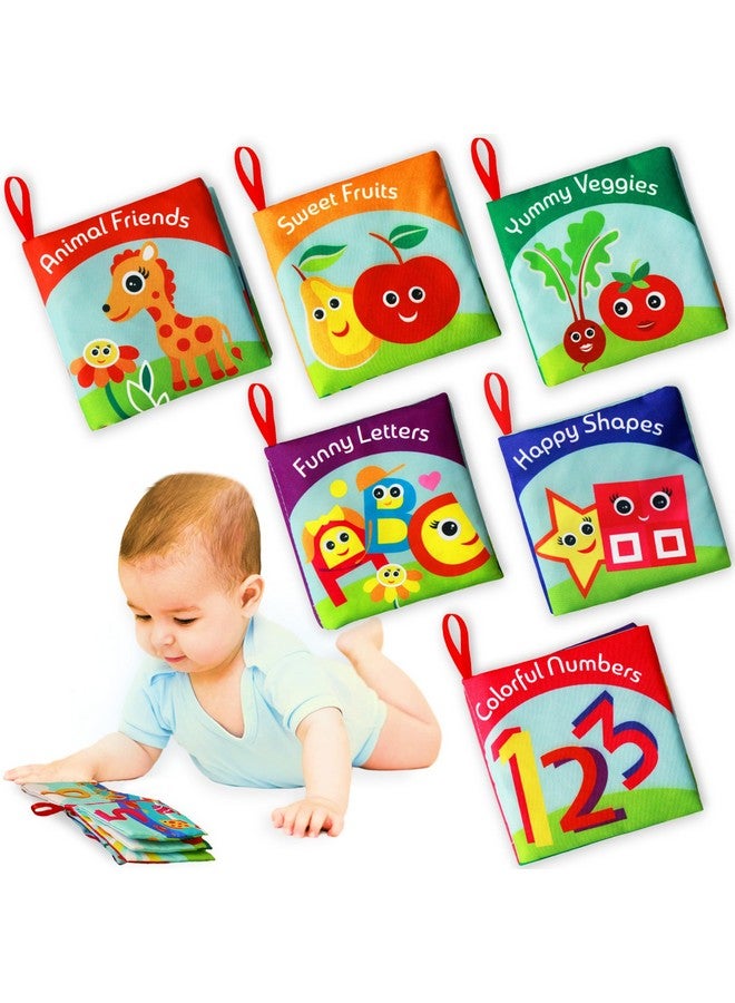 BabyBibi Cloth Books for Babies (Set of 6) - Premium Quality Soft Books for Babies. Touch and Feel Crinkle Paper. Cloth Books for Early Children's Development. - Image 1