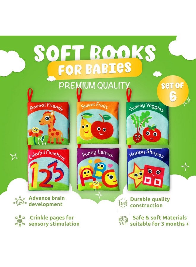 BabyBibi Cloth Books for Babies (Set of 6) - Premium Quality Soft Books for Babies. Touch and Feel Crinkle Paper. Cloth Books for Early Children's Development. - Image 2