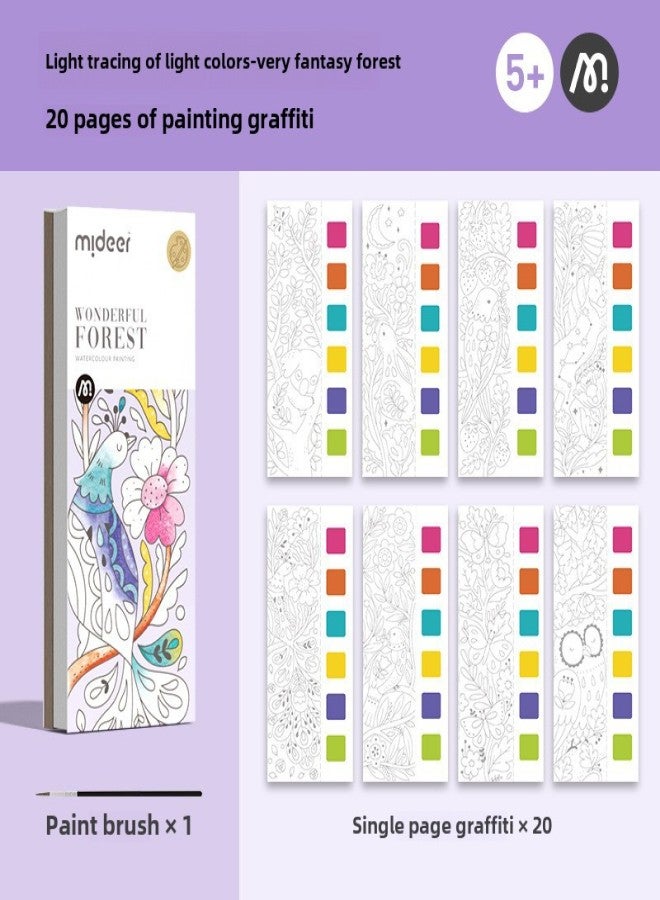 Mideer Princess Milu Painting Coloring This Kindergarten Baby Picture This Light Drawing Light Color Graffiti Coloring Painting(Lightweight-Fantasy Forest MD4194) - Image 1