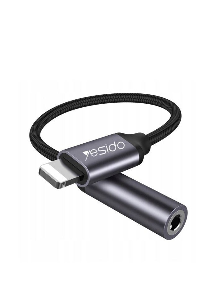 Yesido Audio Cable AUX 3.5MM Lightning To Headphone Adapter 3.5millimeter Black - Image 1