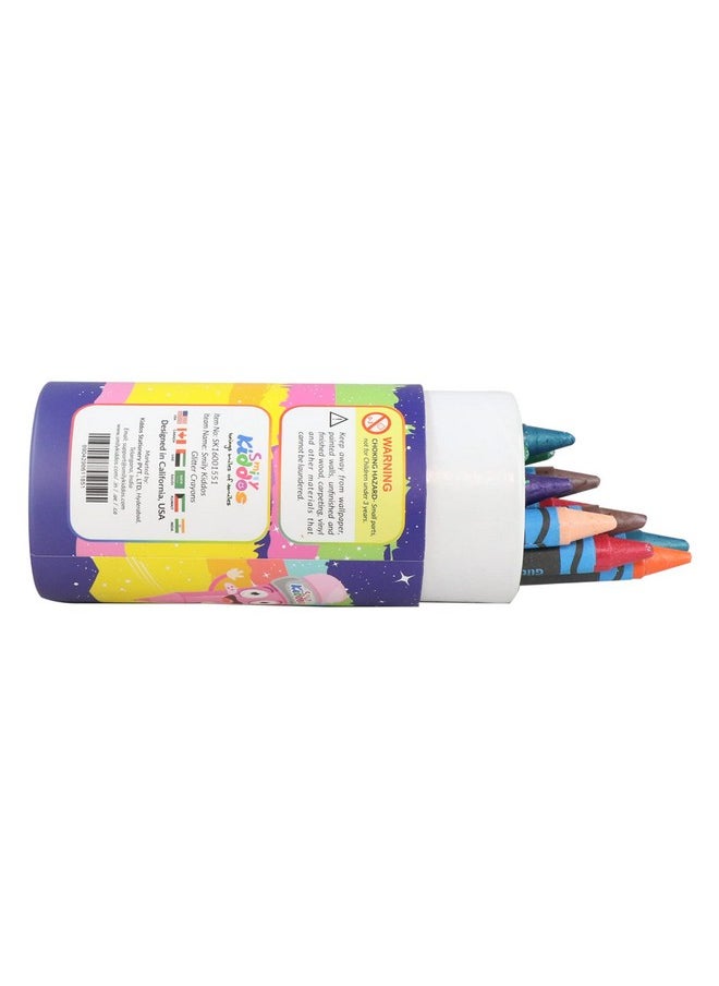 SMILY KIDDOS Smily Kiddos Glitter Crayons 16ct Multi-Colored Glitter Crayons for kids  - Image 4