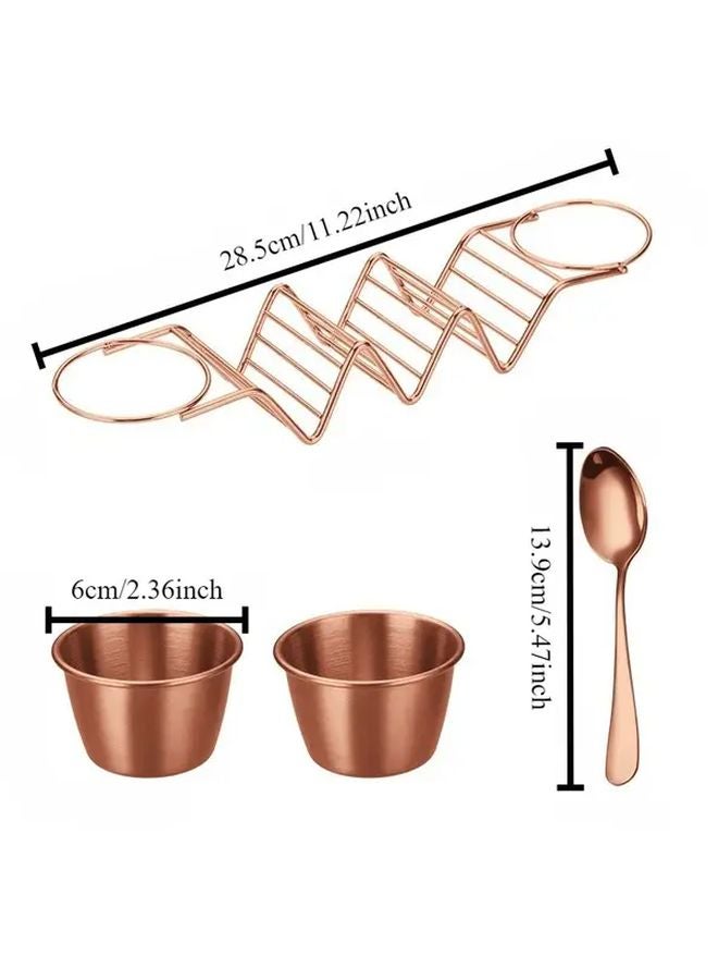 1 Set Stainless Steel Multi Tier Taco Rack With Serving Tray Modern Kitchenware - Image 3