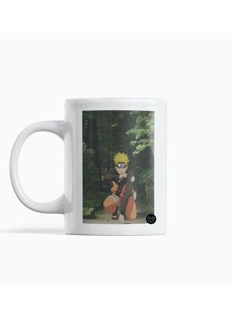 White mug printed with Naruto character design