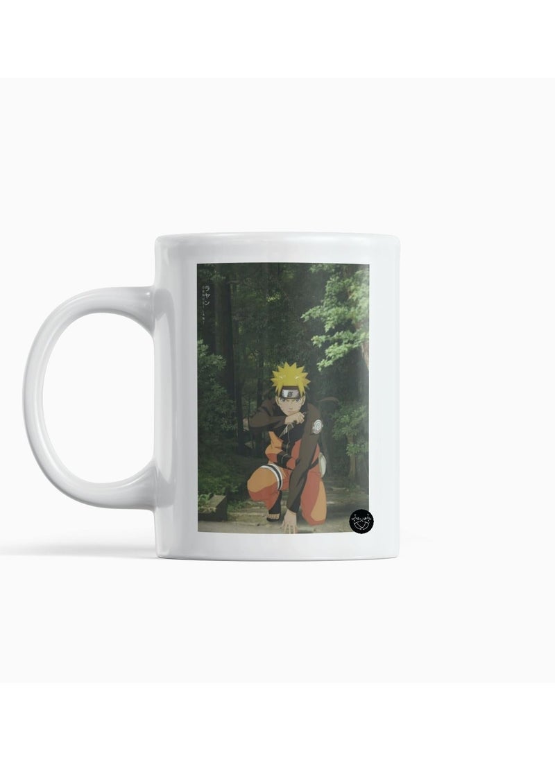 White mug printed with Naruto character design