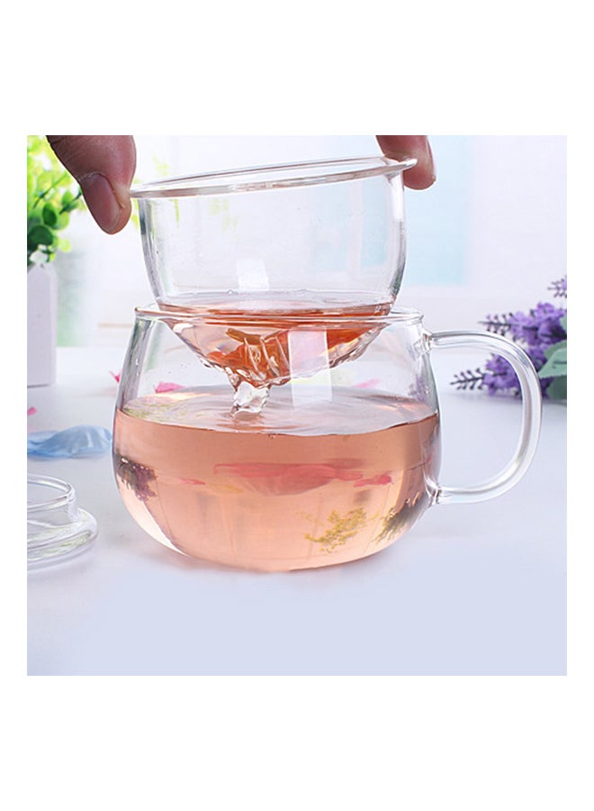 Tea Cup With Infuser Filter And Lid Clear 11x9.5x9.5cm  - Image 4