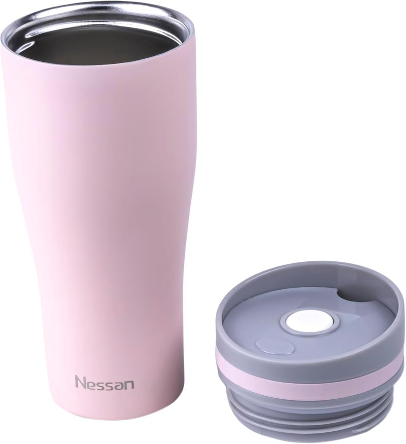 Nessan Insulated Stainless Steel Vacuum Mug, 360ml - Your Perfect Portable Thermal Tumbler for Hot and Cold Beverages Anywhere: Home, Gym, Outdoors, Office, and School - Pink - Image 4