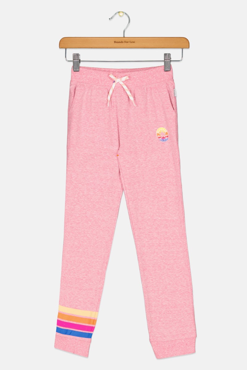 CONVERSE Kids Girl Brand Logo Jogger Pants, Pink  - Image 1