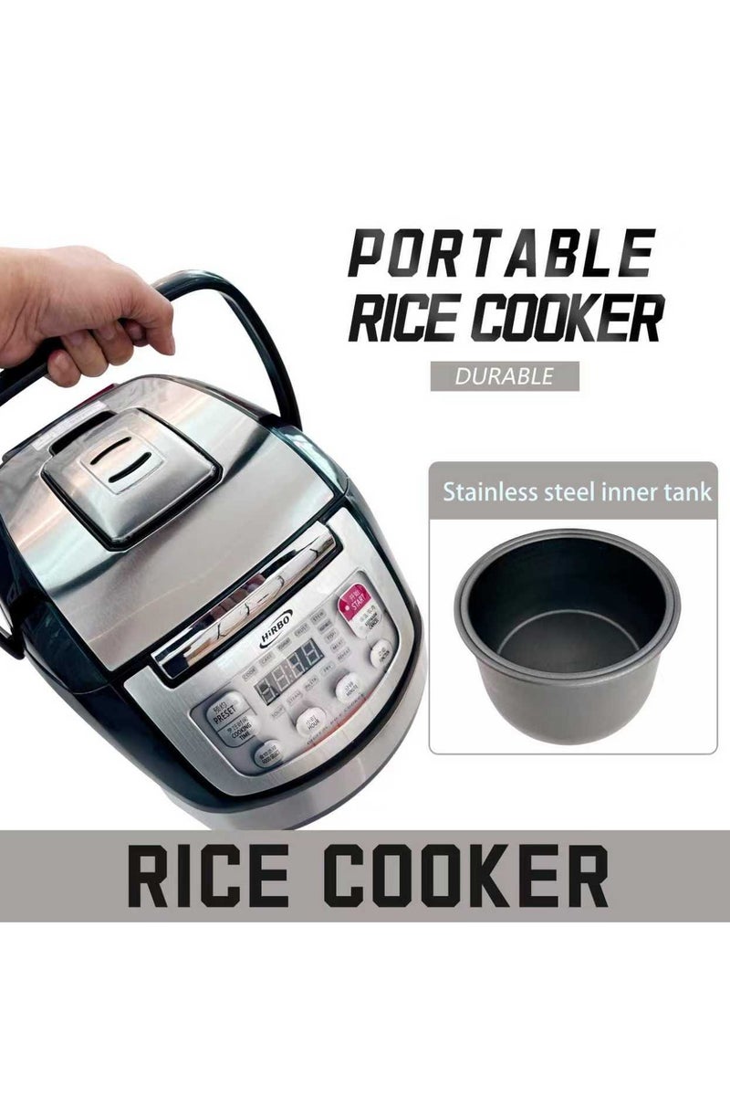 Portable Digital Rice Cooker with Stainless Steel Inner Pot – Multi-Function Electric Rice Maker with LCD Display, Timer & Keep-Warm Feature – Compact, Non-Stick, Easy-to-Carry Cooker for Home, Office & Travel Use  - Image 1