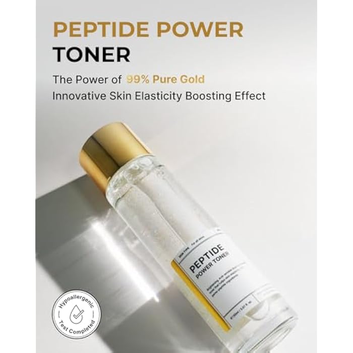 BOM Cosmetics Peptide Power Toner 5.07 Fl Oz, Hydrating Serum-Like Toner with Penta-Peptides and 99% Pure Gold for Skin Collagen Boost, Smoothness, and Long-Lasting Moisture, Korean Skincare - Image 2