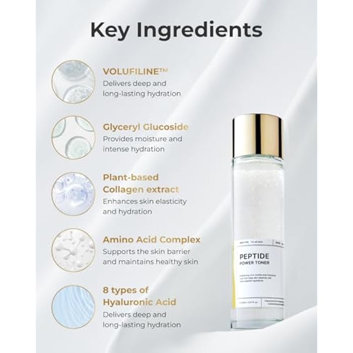 BOM Cosmetics Peptide Power Toner 5.07 Fl Oz, Hydrating Serum-Like Toner with Penta-Peptides and 99% Pure Gold for Skin Collagen Boost, Smoothness, and Long-Lasting Moisture, Korean Skincare - Image 4