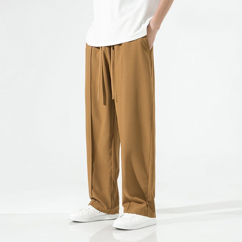2023 Chinese Style Men'S Casual Pants Trendy Multicolor Ice Silk Draped Men'S Pants Fashion Solid Color Trousers - Image 4