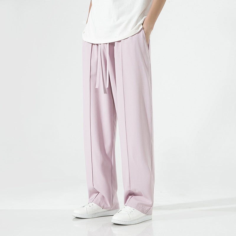 2023 Chinese Style Men'S Casual Pants Trendy Multicolor Ice Silk Draped Men'S Pants Fashion Solid Color Trousers - Image 3