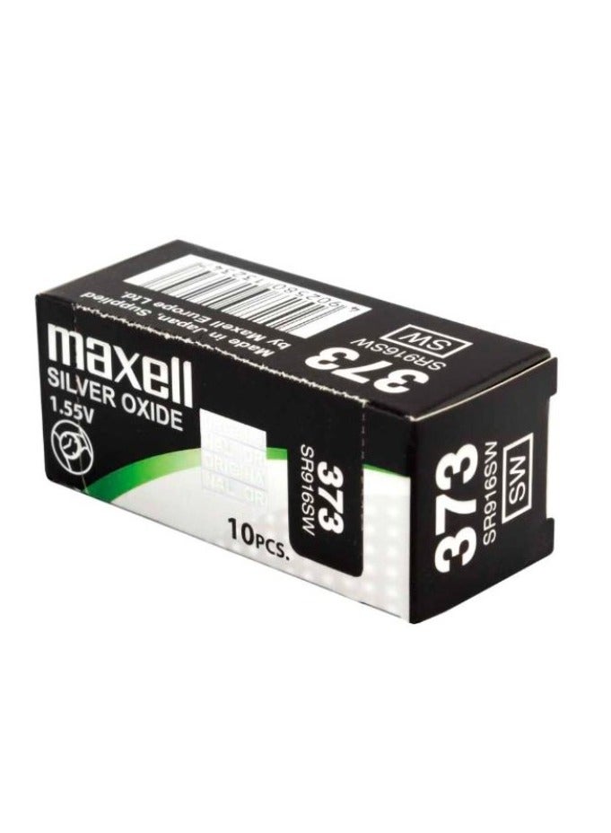 ماكسل 10 قطع 373 / SR916SW بطاريات الساعة 1.55 فولت أكسيد الفضة
