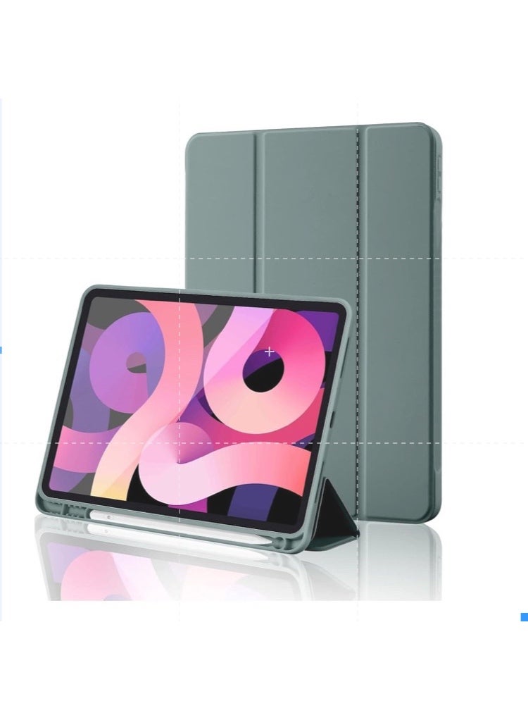 ELTRAZONE iPad 10th Generation Case 2022 with Pencil Holder - Soft TPU Back Protective Smart Trifold Stand Cover for iPad 10.9 Inch (10th Gen), Auto Wake/Sleep - Pine Green