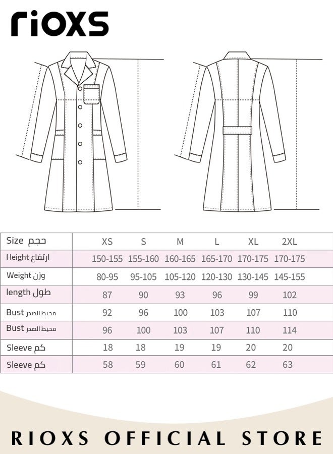 RIOXS Women Scrubs Lab Coat Scrubs Medical Uniform Scrubs Set Medical Scrubs Short Sleeve Coat Scrubs Top For Dental Laboratory  - Image 3