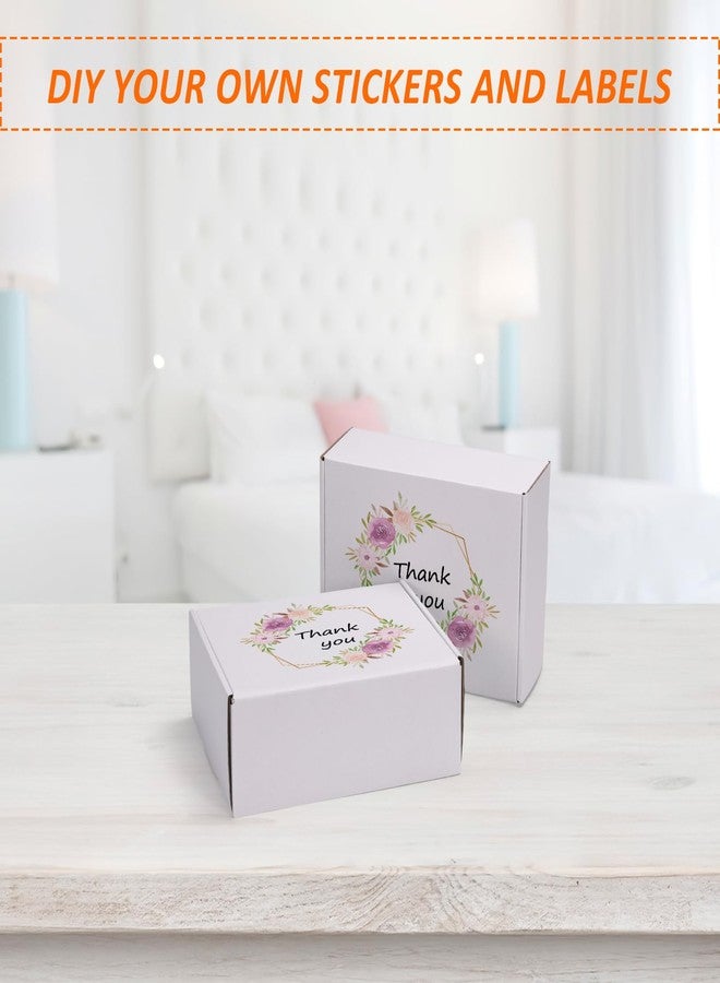 HORLIMER مجموعة صناديق شحن هورليمر، مقاس 8×6×3 بوصات، 25 صندوقًا، صندوق كرتون أبيض مموج، صندوق بريد للمطبوعات، 25 ملصقًا مرفقًا - Image 4