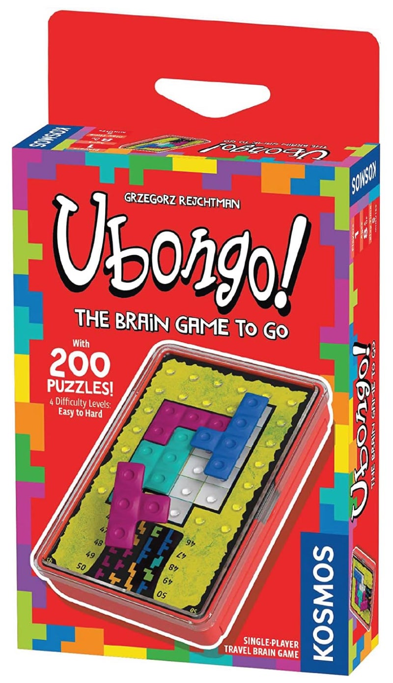 Thames & Kosmos Ubongo The Brain Game to Go Fast-Paced, Addictive, and Easy-to-Learn | Convenient Self Contained Carrying Case | Solo Geometric Puzzle Game | for Ages 8 and Up - Image 1