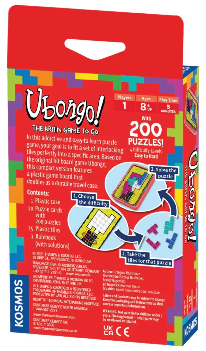 Thames & Kosmos Ubongo The Brain Game to Go Fast-Paced, Addictive, and Easy-to-Learn | Convenient Self Contained Carrying Case | Solo Geometric Puzzle Game | for Ages 8 and Up - Image 2