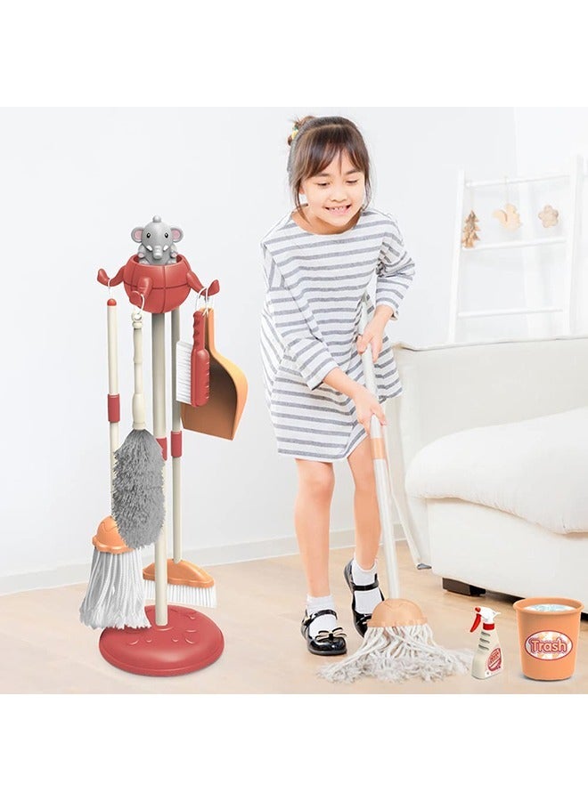 Household Cleaning Pretend Play Toy with  Accessories Included Toddler Cleaning Set for Kids Pretend Play Cleaning Tools (Pink) - Image 3