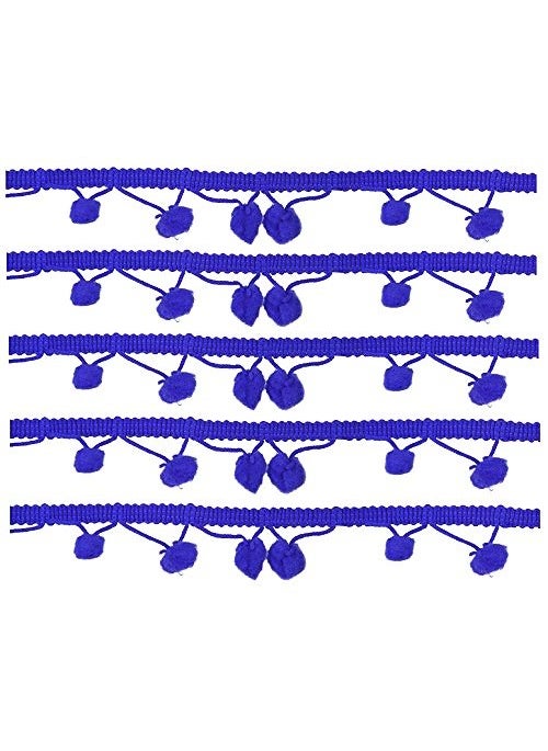 GOELX Pom Pom lace Royal Blue 9 Meters Bundle for Decorations/Borders/Crafts  - Image 1