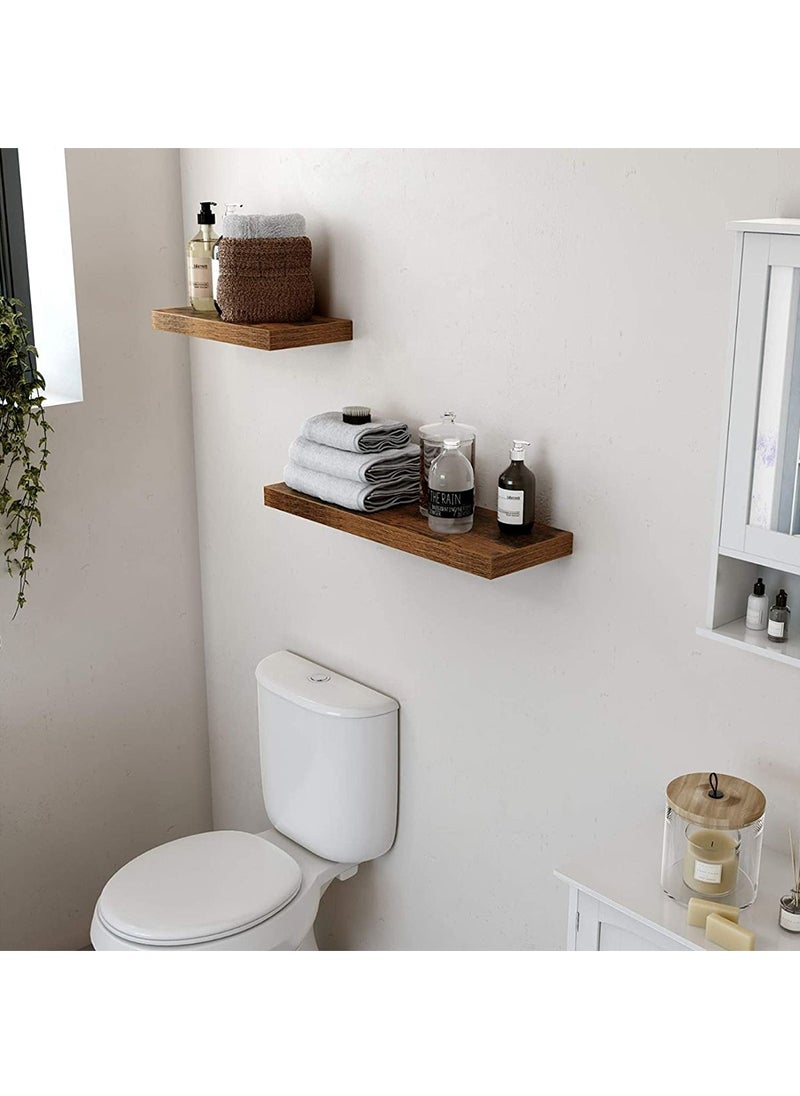 VASAGLE LWS24BX Floating Wall Shelf for Photos, Decorations - Rustic Brown