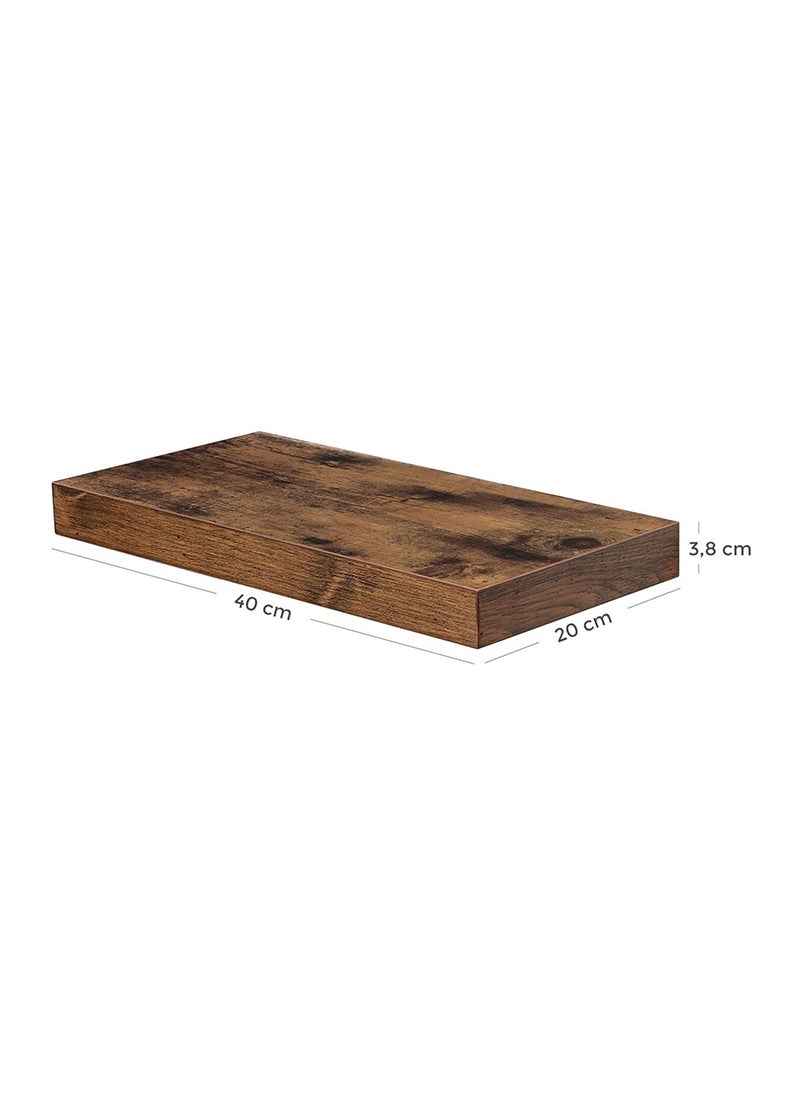 VASAGLE LWS24BX Floating Wall Shelf for Photos, Decorations - Rustic Brown