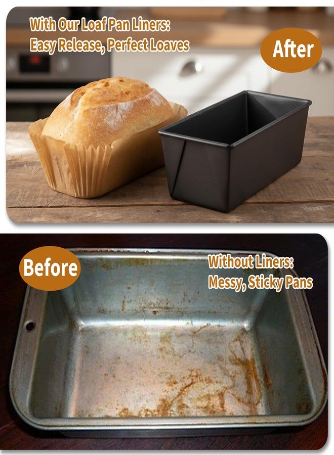 Fevbcnrj 100 Pcs Loaf Pan Liners for Baking Bread 9x5 Inch, Disposable Non-Stick Bread Pan Liners, Pre Formed Rectangle Parchment Paper, Perfect for Baking Banana Bread, Cakes, Sourdough Bread(Brown) - Image 3
