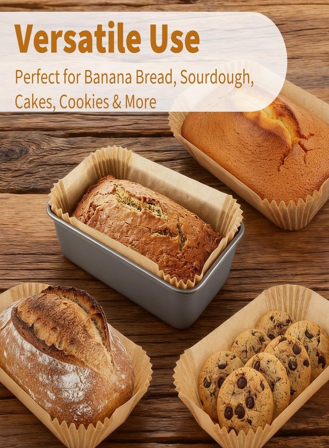 Fevbcnrj 100 Pcs Loaf Pan Liners for Baking Bread 9x5 Inch, Disposable Non-Stick Bread Pan Liners, Pre Formed Rectangle Parchment Paper, Perfect for Baking Banana Bread, Cakes, Sourdough Bread(Brown) - Image 5