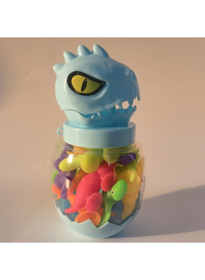 Hot Dinosaur Series Animal Doll Sucker Toy Suction Sticky Sticky Music DIY Bathing Play House Toy-Color:Tyrannosaurus Eight Eggshell  - Image 1