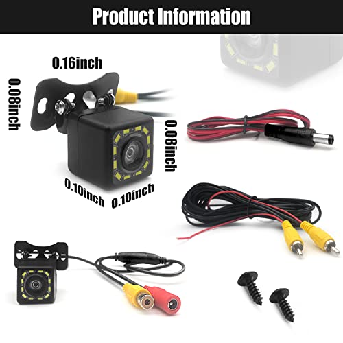 QUICTO Car Backup Camera, Waterproof Ultra HD 12 LED Night Vision Rear View Camera, 170° Wide View Angle Long License Plate Frame Camera, Universal Cars, SUV, Trucks, RV - Image 2