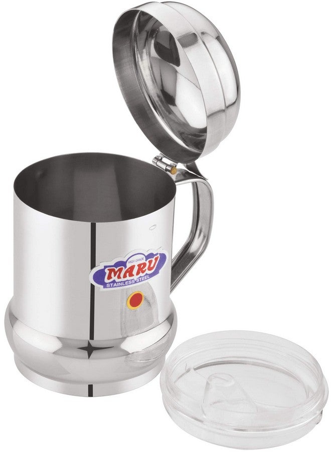 MARU موزع زيت مارو من الفولاذ المقاوم للصدأ للمطبخ - وعاء زيت متين للمطبخ مع مقبض، مثالي للطهي موزع زيت مثالي للاستخدام اليومي 1000 مل - Image 4