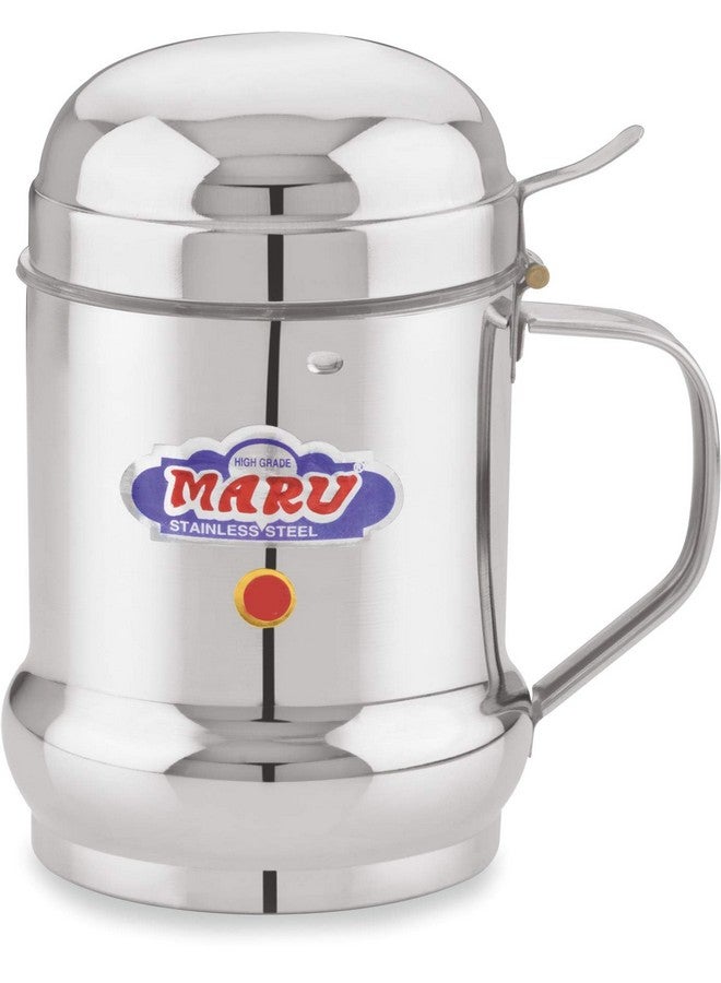 MARU موزع زيت مارو من الفولاذ المقاوم للصدأ للمطبخ - وعاء زيت متين للمطبخ مع مقبض، مثالي للطهي موزع زيت مثالي للاستخدام اليومي 1000 مل - Image 1